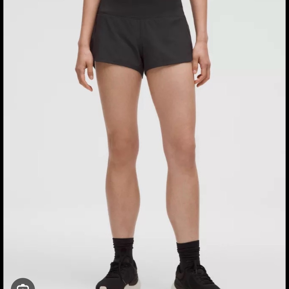Lululemon Women's Black Speed up High Rise 2.5 inch Shorts